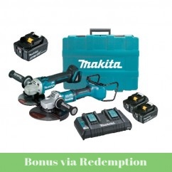 Makita DLX2251PT - 18V 5.0Ah Cordless Brushless 2 Piece Angle Grinder Combo Kit